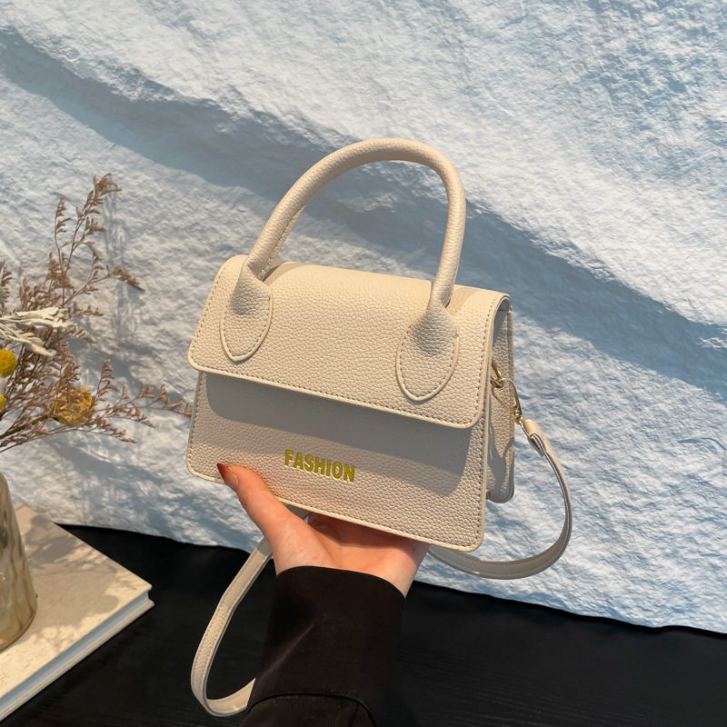 Letter Litchi Grain Top-Handle Crossbody Bag view 3