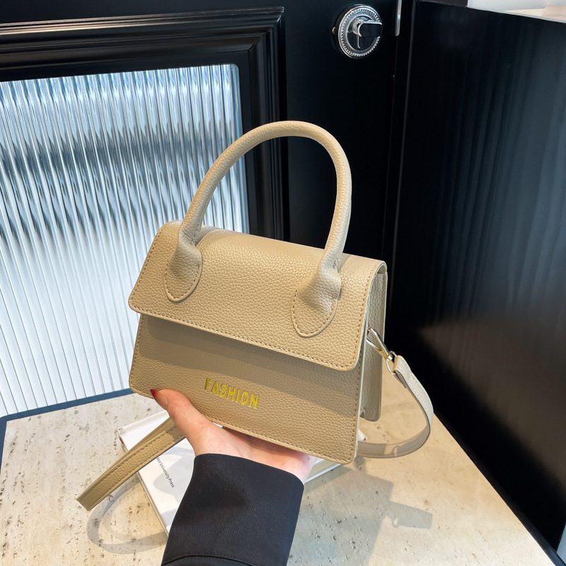 Letter Litchi Grain Top-Handle Crossbody Bag view 4