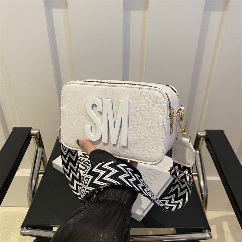 Camera Wide Strap Letter Small Square Bag view 2