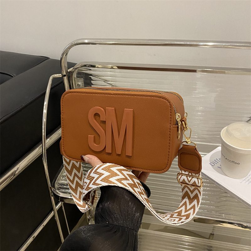 Camera Wide Strap Letter Small Square Bag view 3