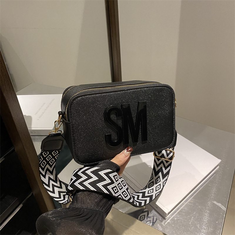 Camera Wide Strap Letter Small Square Bag view 4