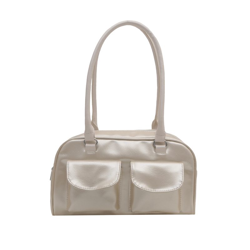 Simple Double Pocket Shoulder Bag view 10