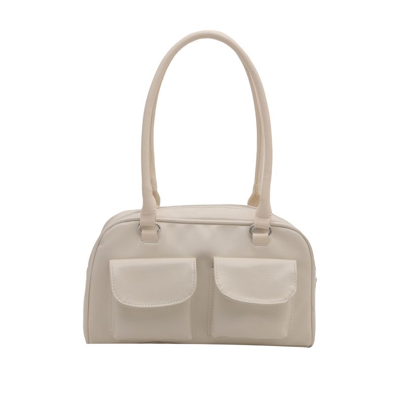 Simple Double Pocket Shoulder Bag view 8