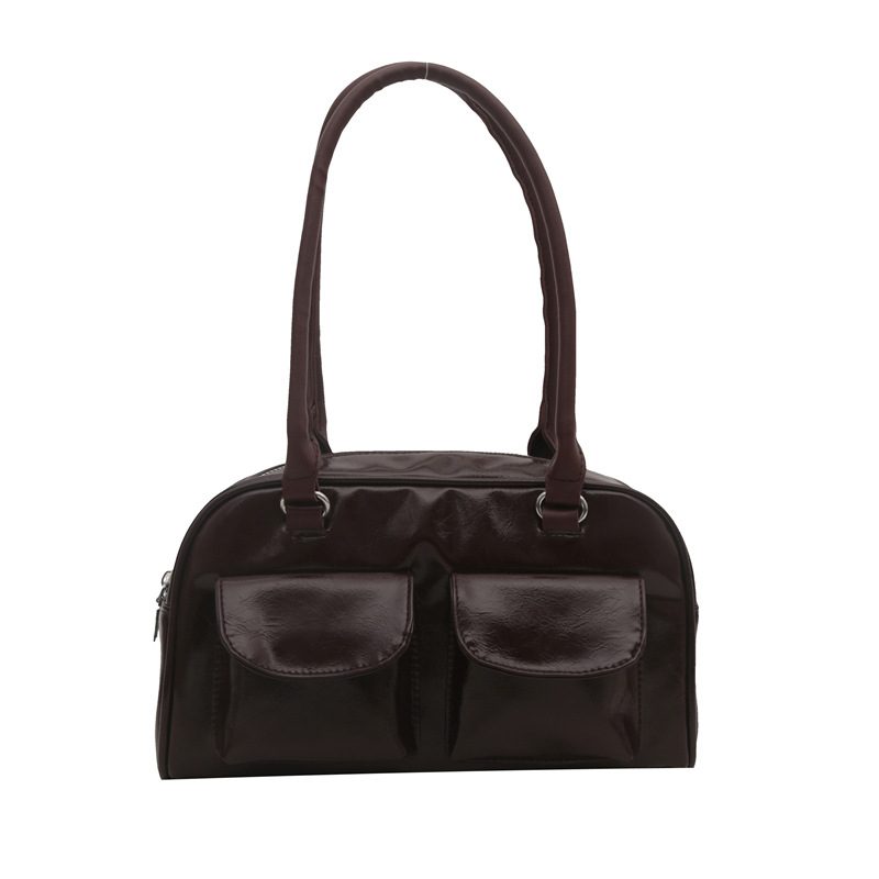 Simple Double Pocket Shoulder Bag view 9