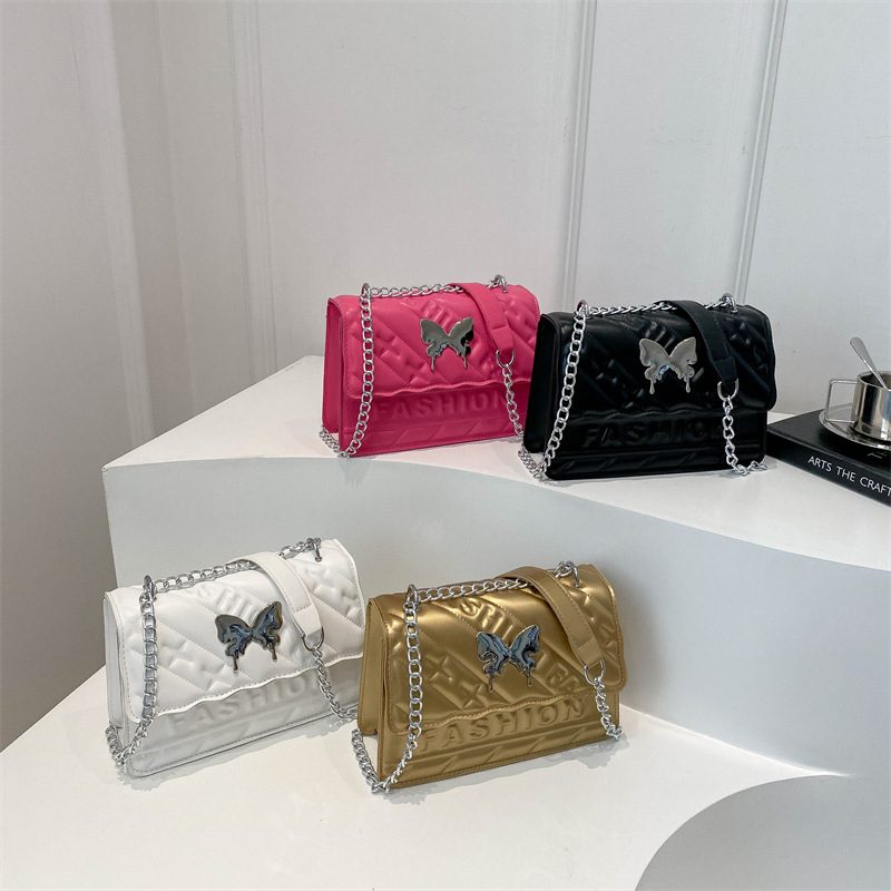 Retro Butterfly Top-Handle Crossbody Bag
