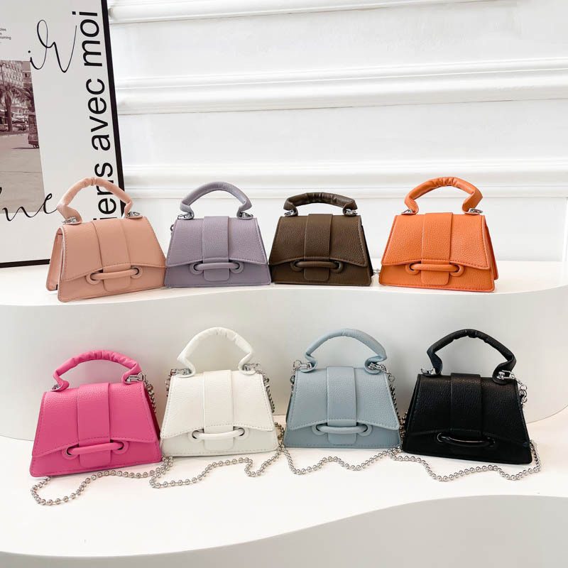 Mini Litchi Textured Chain Crossbody Bag
