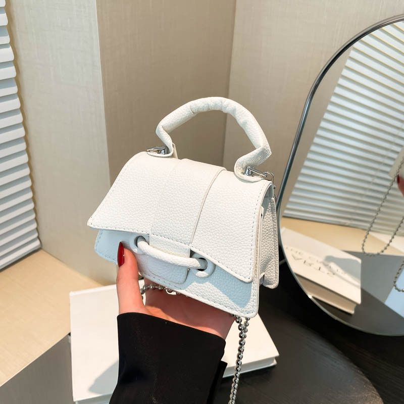 Mini Litchi Textured Chain Crossbody Bag view 3