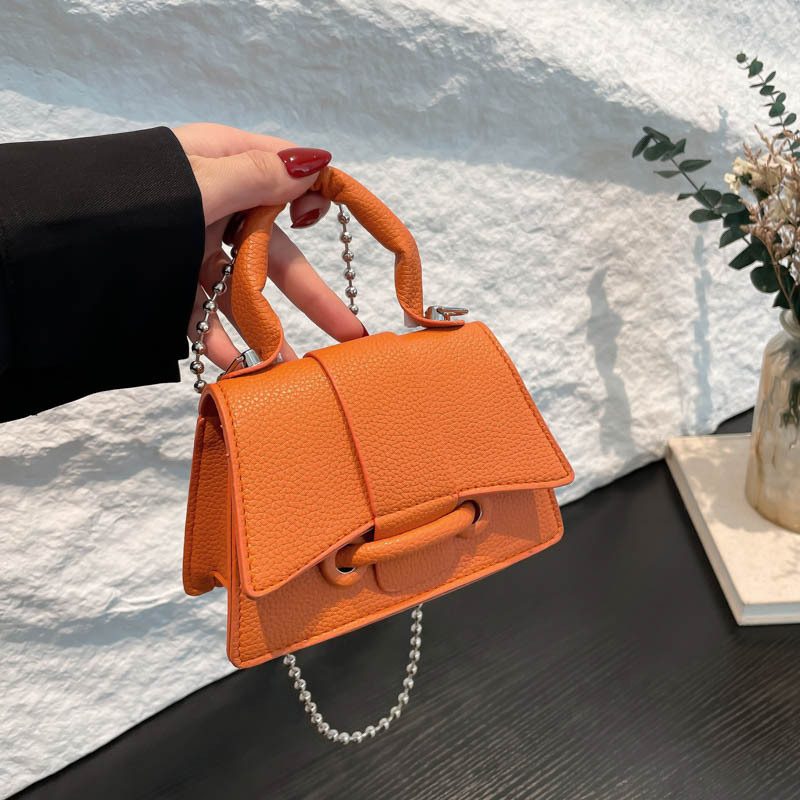 Mini Litchi Textured Chain Crossbody Bag view 4