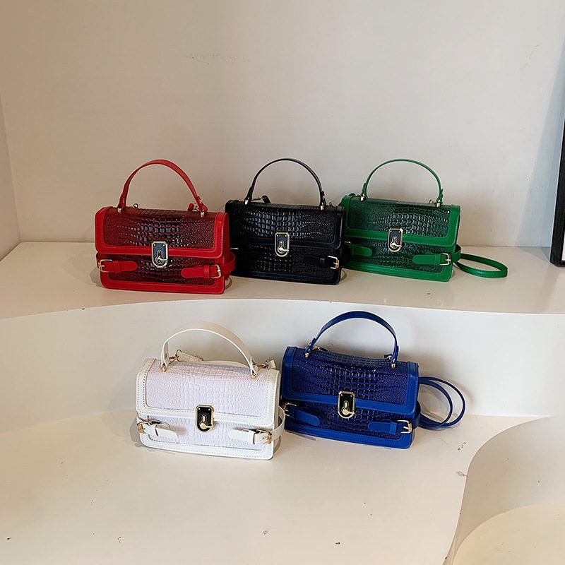 Crocodile Embossed PU Crossbody Bag