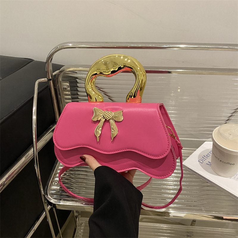 Candy Color Bow Top-Handle Crossbody Bag view 3