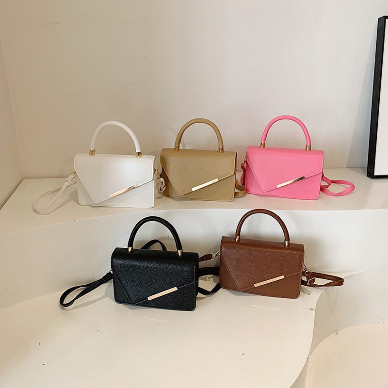 Litchi Textured Minimalist Crossbody Bag