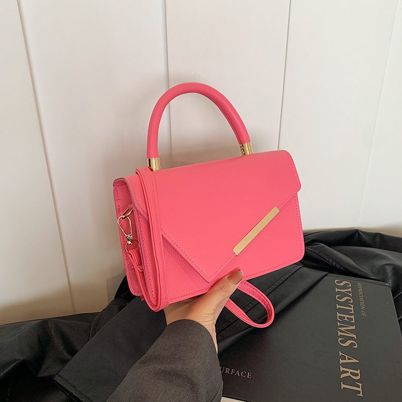 Litchi Textured Minimalist Crossbody Bag view 3