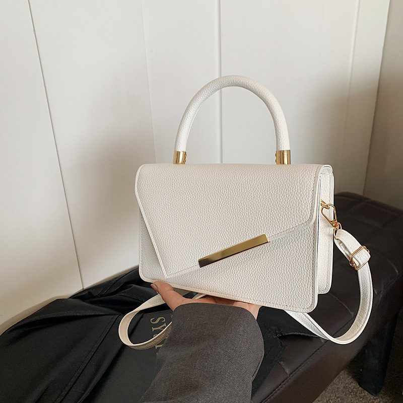 Litchi Textured Minimalist Crossbody Bag view 4