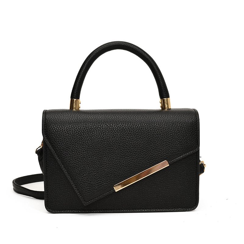 Litchi Textured Minimalist Crossbody Bag view 5