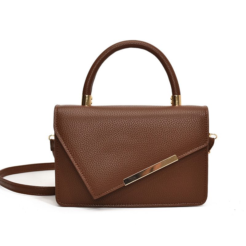 Litchi Textured Minimalist Crossbody Bag view 8