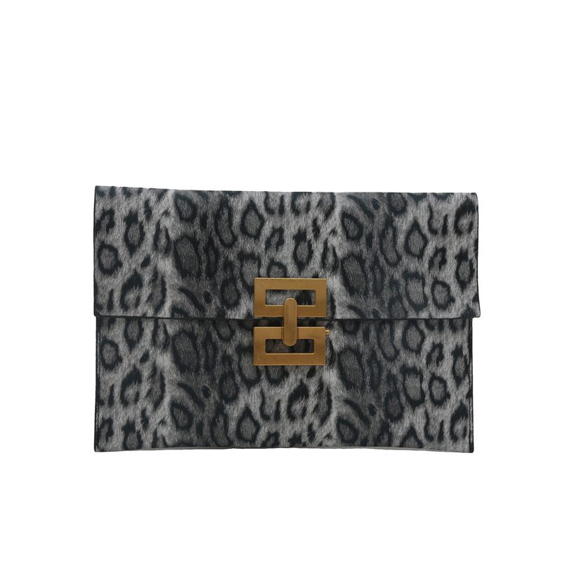Leopard Color Block Envelope Clutch Bag view 6