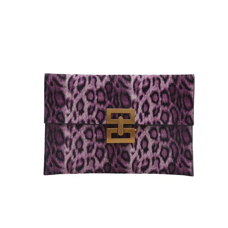 Leopard Color Block Envelope Clutch Bag view 7
