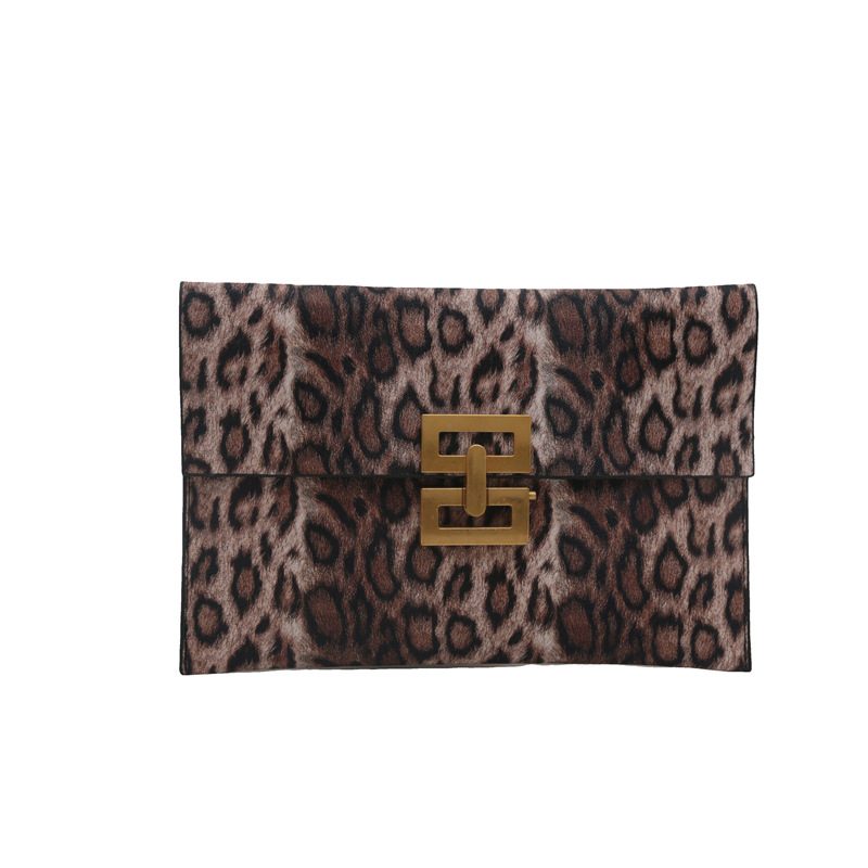 Leopard Color Block Envelope Clutch Bag view 8