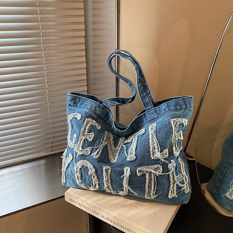 Denim Tote Bag Large Capacity Crossbody Shoulder