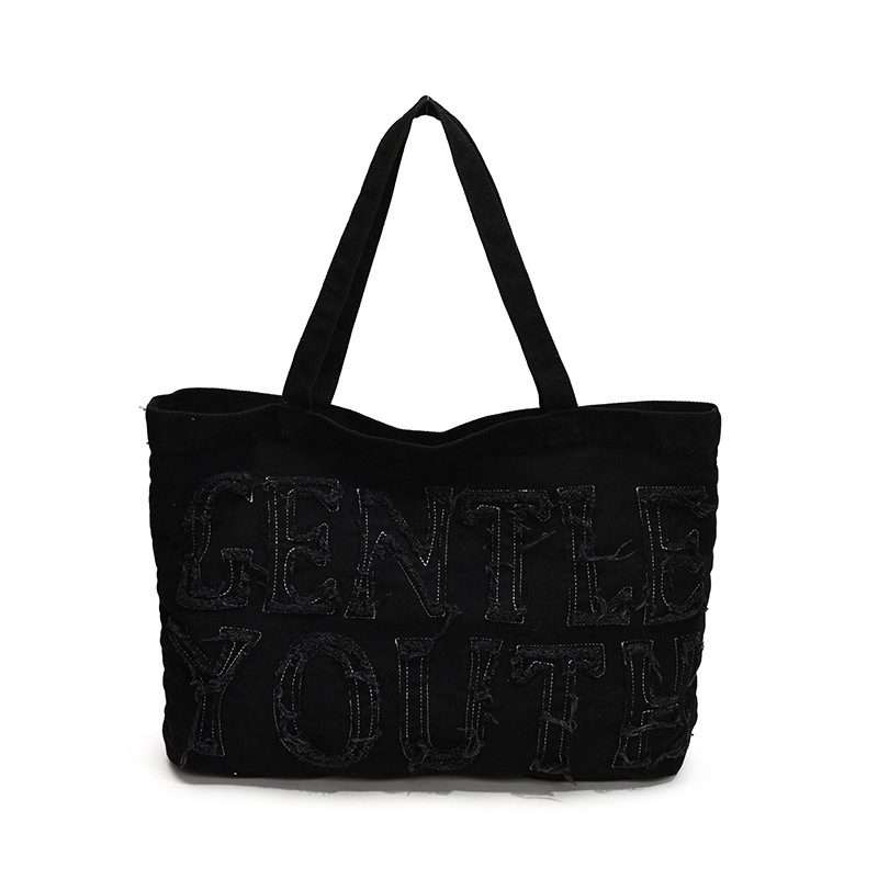 Denim Tote Bag Large Capacity Crossbody Shoulder view 5