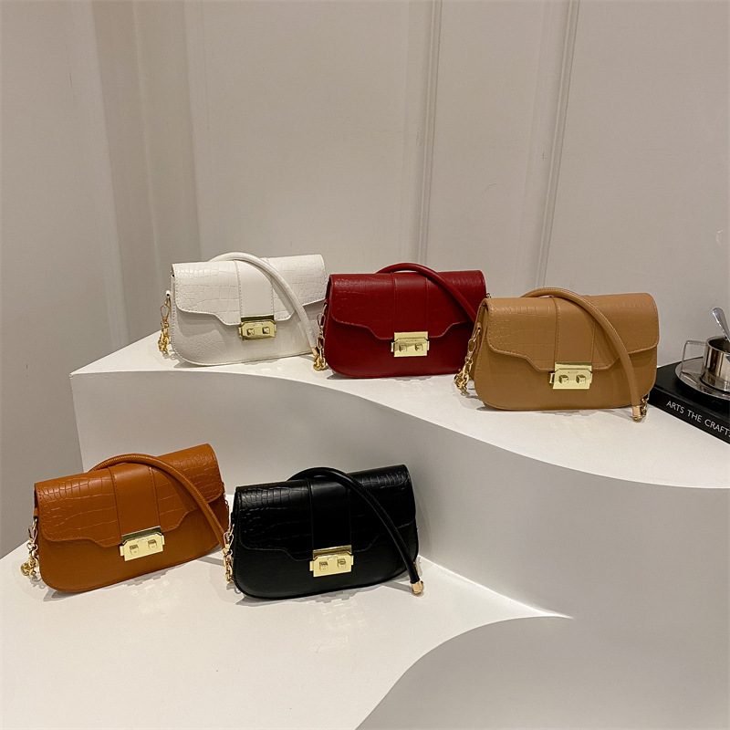 Crocodile Embossed Retro Underarm Shoulder Bag