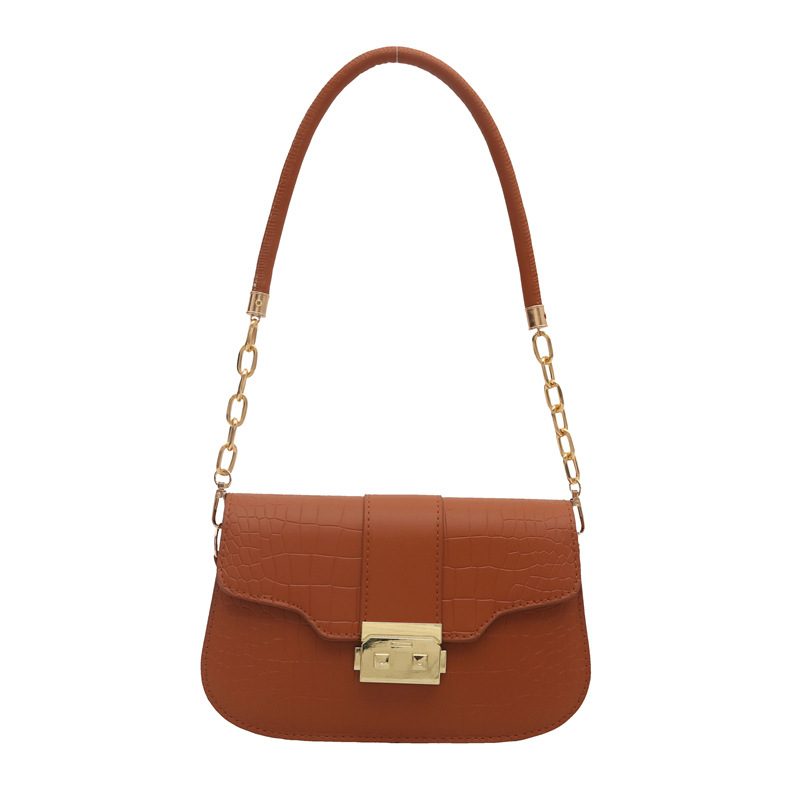 Crocodile Embossed Retro Underarm Shoulder Bag view 10