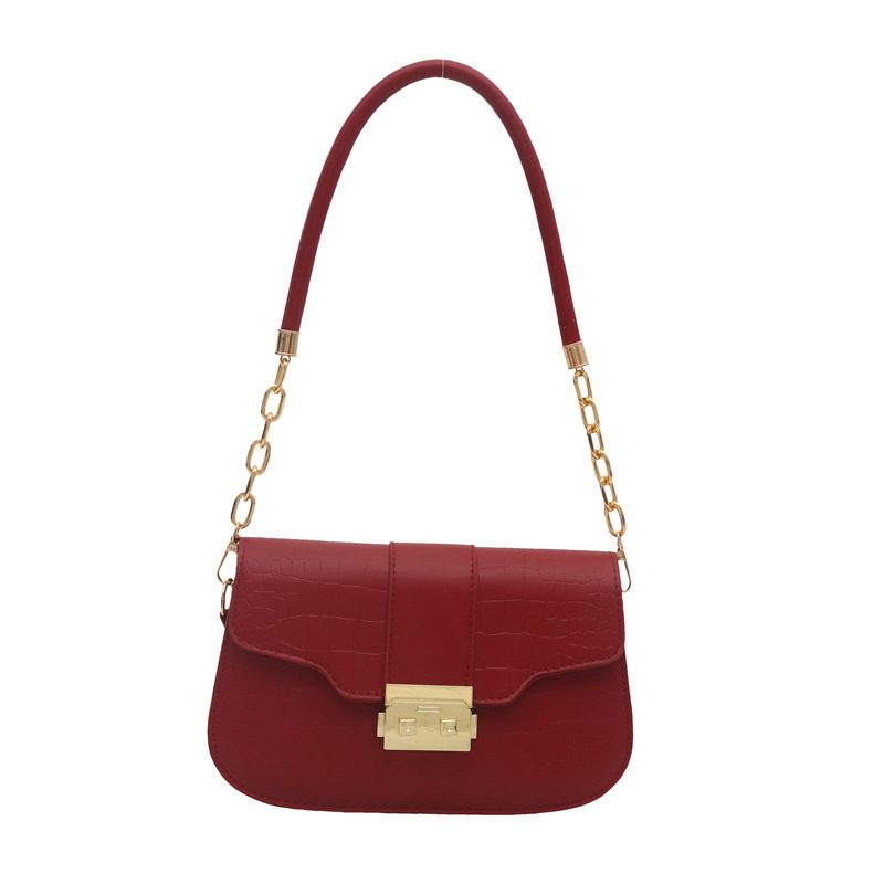 Crocodile Embossed Retro Underarm Shoulder Bag view 8