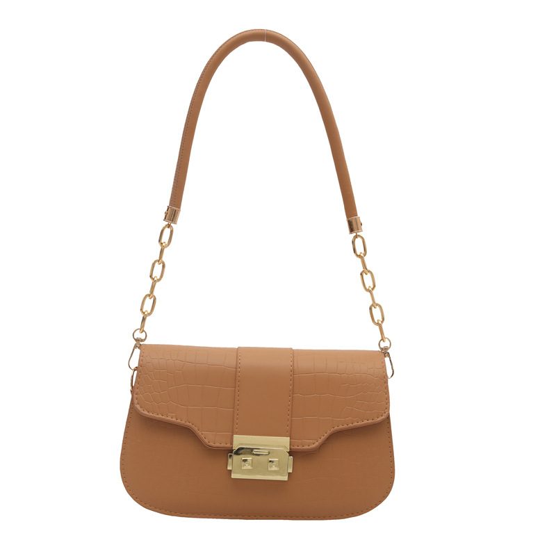 Crocodile Embossed Retro Underarm Shoulder Bag view 9