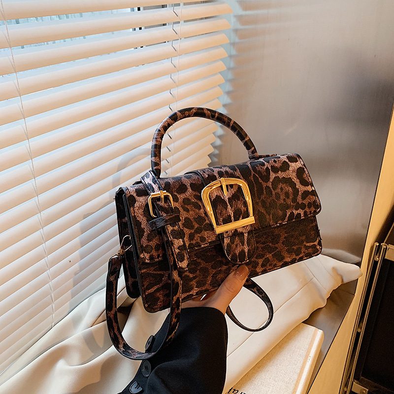 Leopard Print Retro Crossbody Square Bag view 2