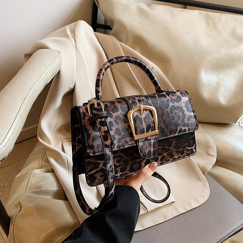 Leopard Print Retro Crossbody Square Bag view 3