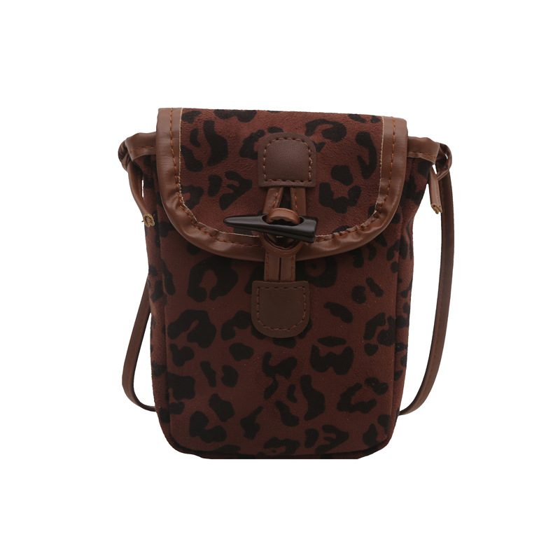 Suede Leopard Print Crossbody Square Bag view 5