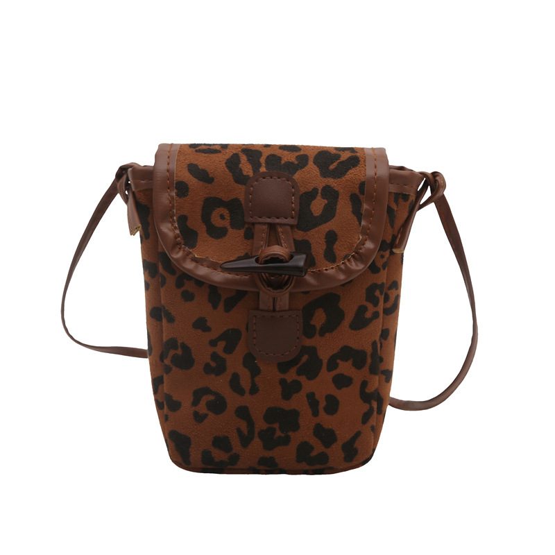 Suede Leopard Print Crossbody Square Bag view 6