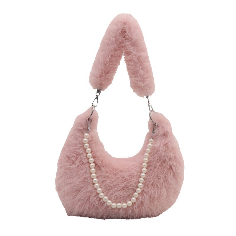 Tas Selempang Rantai Berbulu Lebat view 5