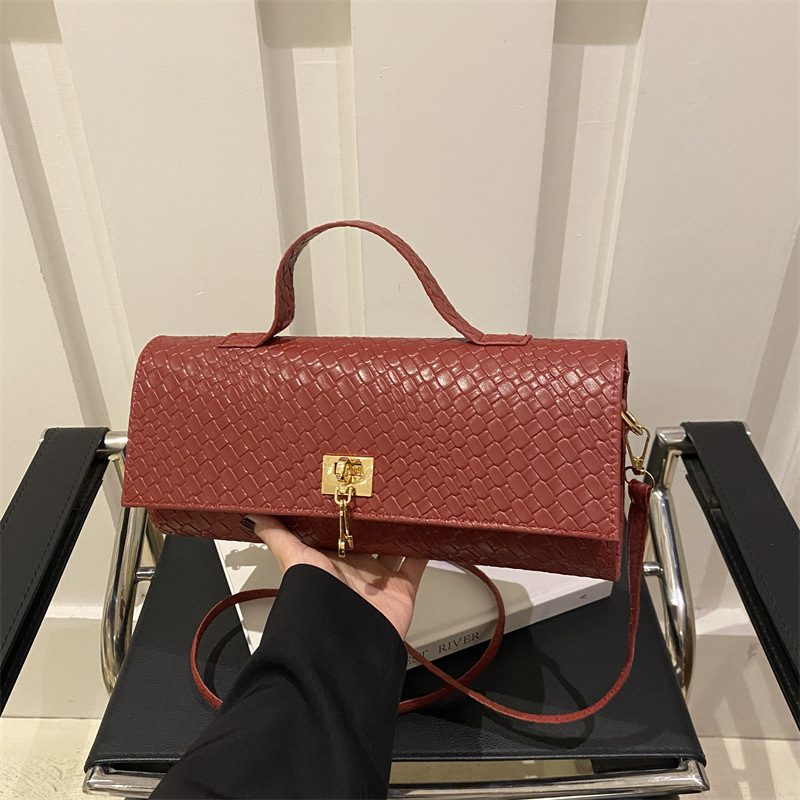 Woven Texture Minimalist Top-Handle Crossbody Bag view 4
