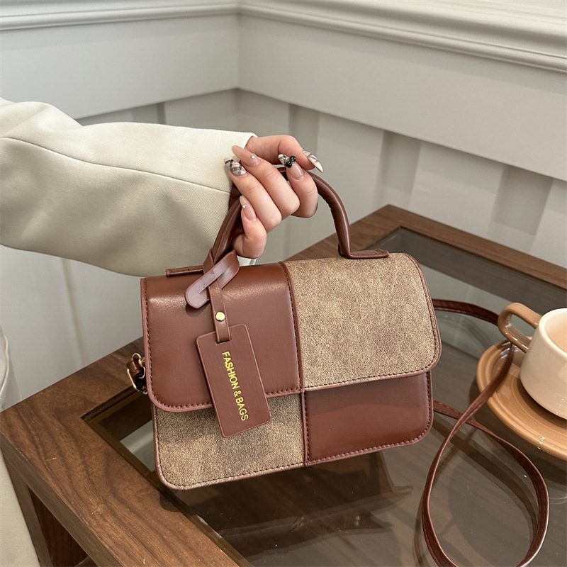 Minimalist Small Square Top-Handle Shoulder Bag
