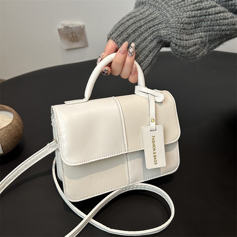 Minimalist Small Square Top-Handle Shoulder Bag view 3