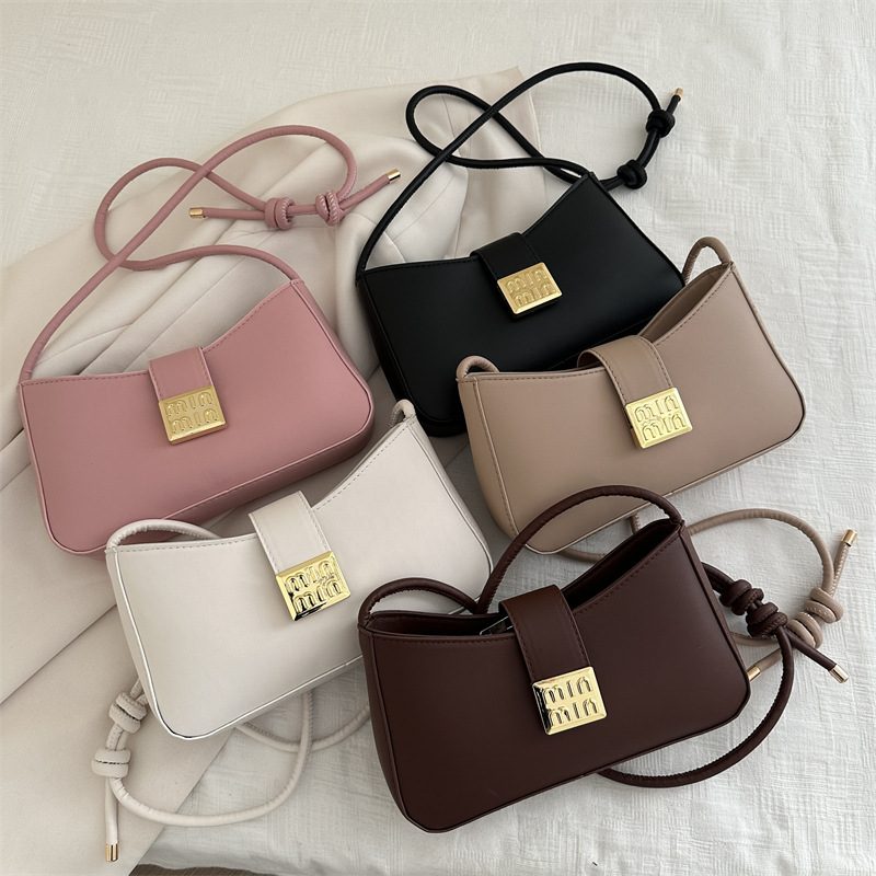 Minimalist Crescent Top-Handle Crossbody Bag