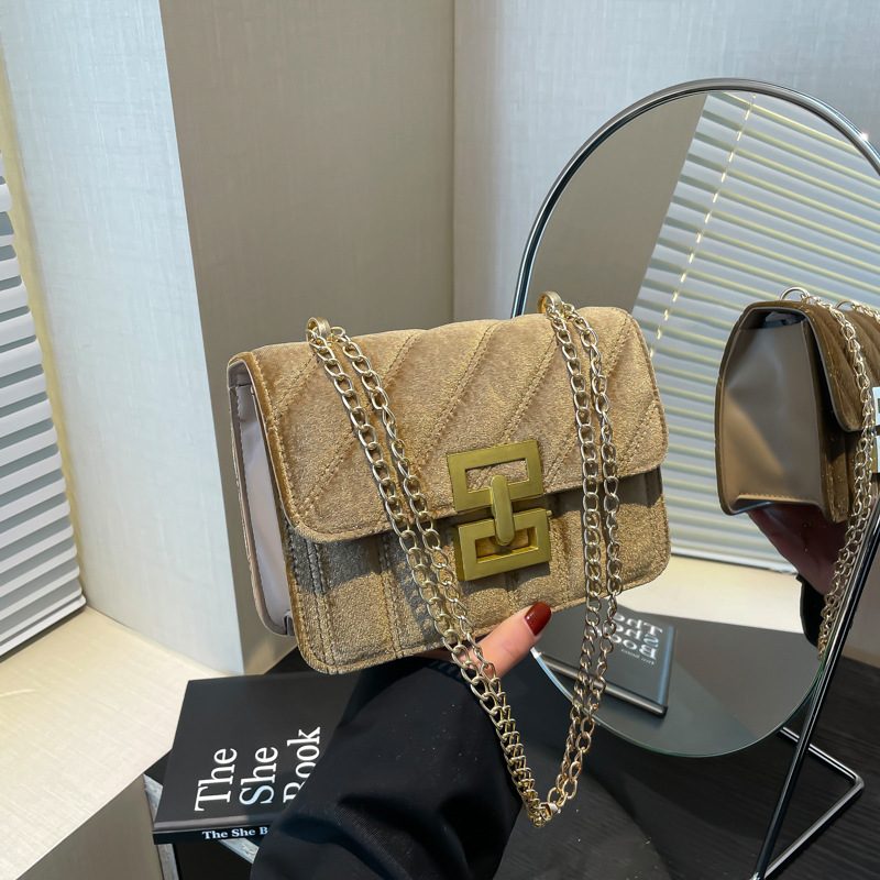 Vintage Chain Stitched Small Square Crossbody Bag view 2