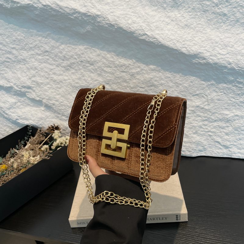 Vintage Chain Stitched Small Square Crossbody Bag view 4