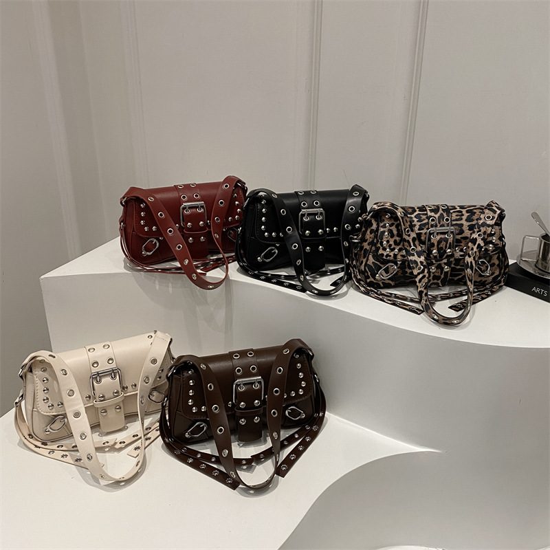 Studded Belt Buckle Crossbody Bag