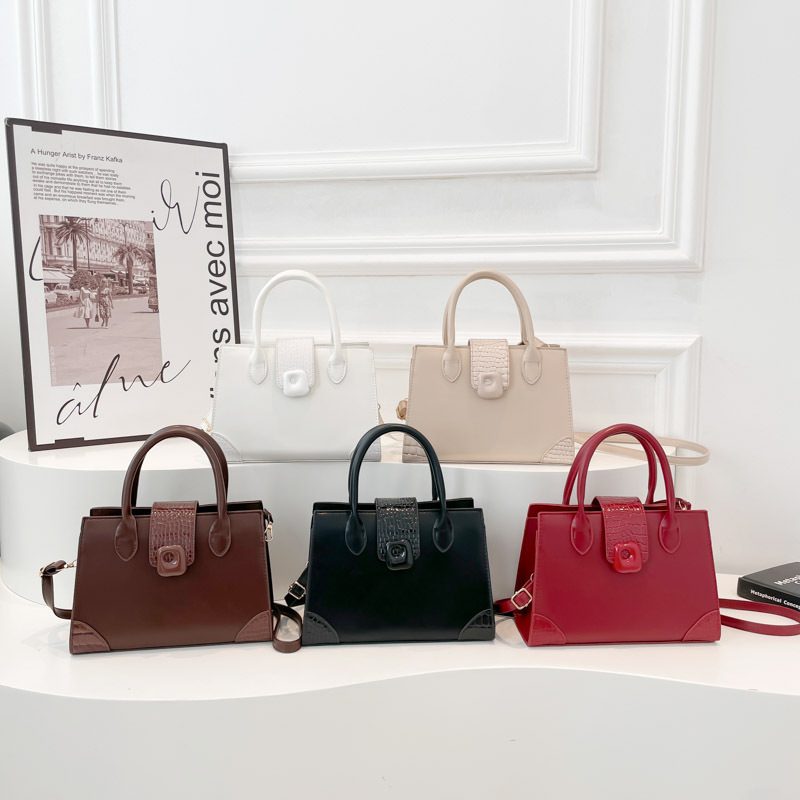 Vintage Patchwork Top-Handle Crossbody Square Bag