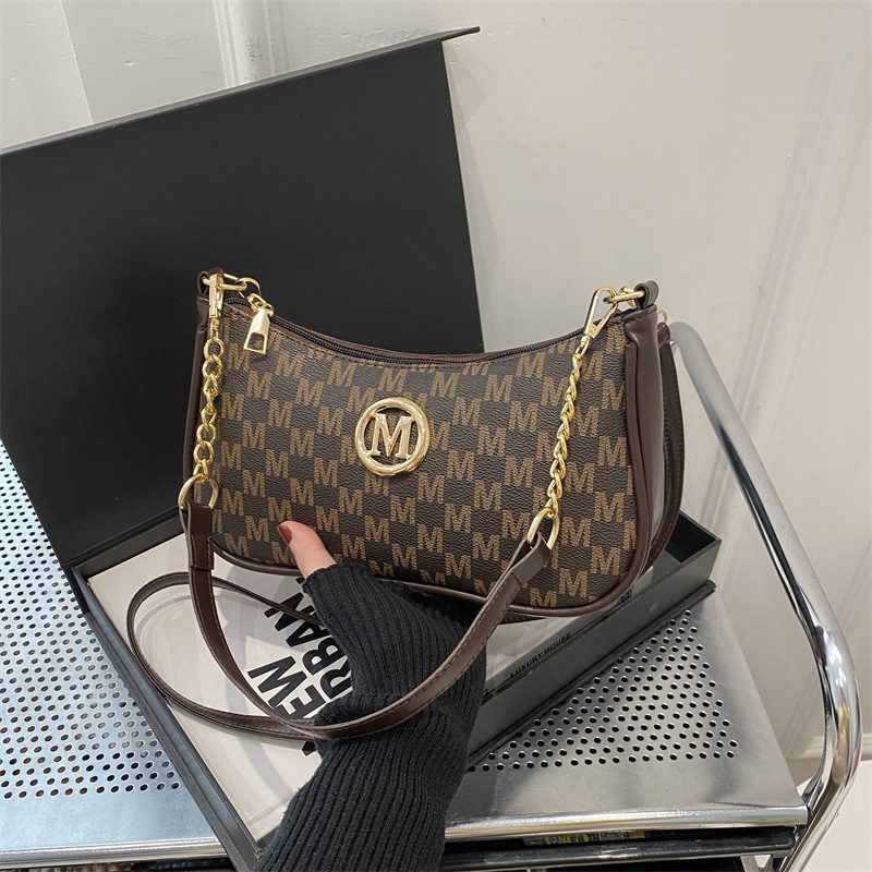 Letter Print Crescent Crossbody Bag view 2