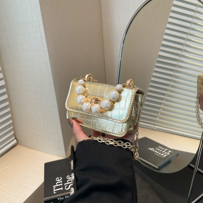 Crocodile Pattern Mini Chain Crossbody Bag view 2