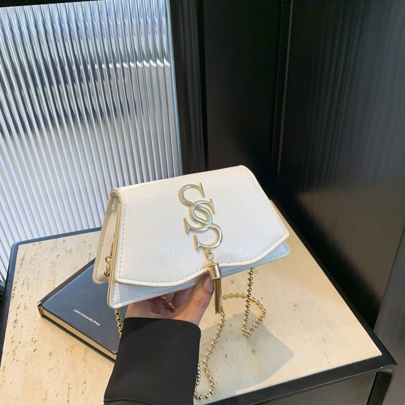 Vintage Chain Letter Mini Crossbody Square Bag view 3