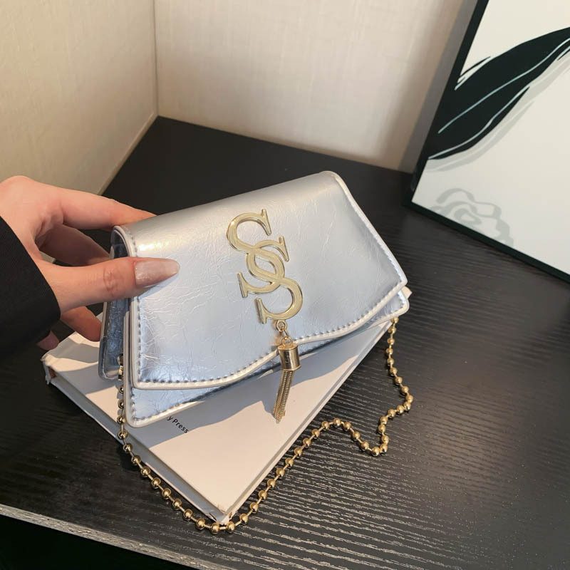 Vintage Chain Letter Mini Crossbody Square Bag view 4