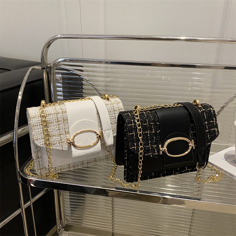 Woven Chain Crossbody Square Bag
