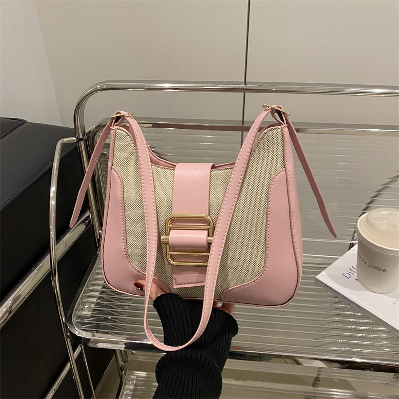 Vintage Color Block Belt Buckle Crossbody Bag view 4
