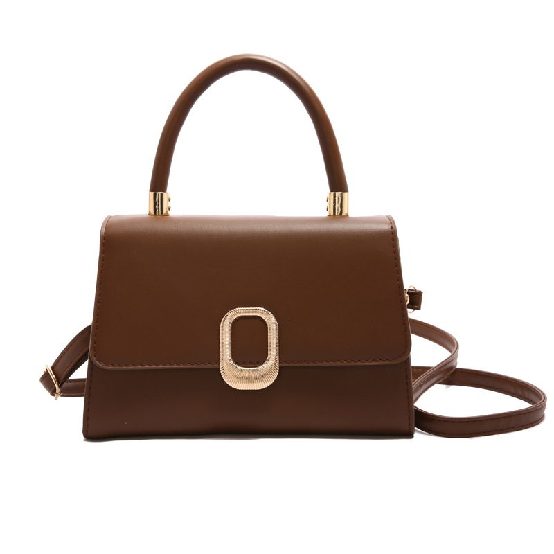 Minimalist Solid Color Crossbody Top-Handle Square Bag view 10