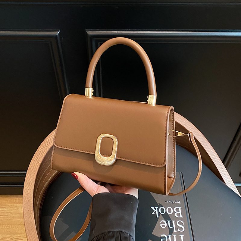 Minimalist Solid Color Crossbody Top-Handle Square Bag view 3