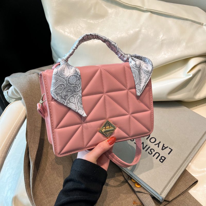 Minimalist Solid Color Crossbody Top-Handle Bag view 2